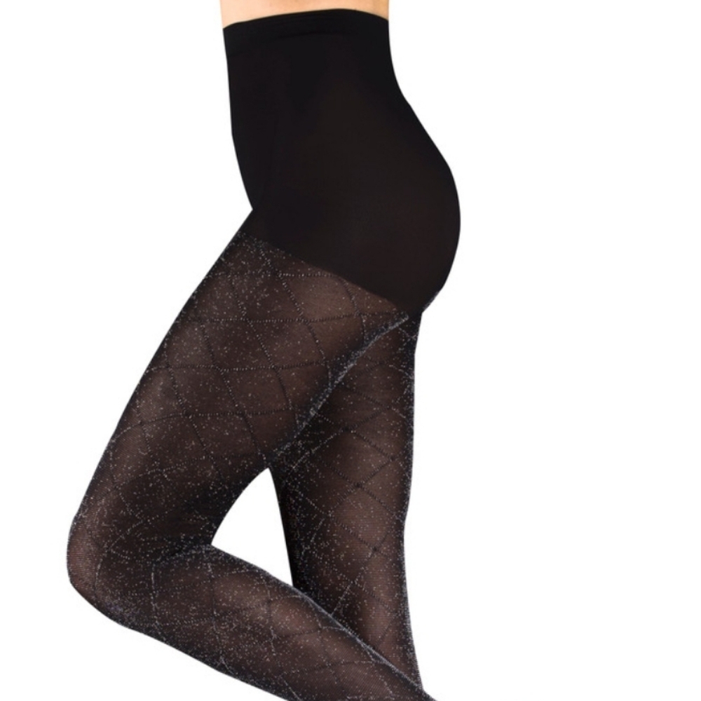 STAR BY SPANX Black Patterned Women's Hosiery